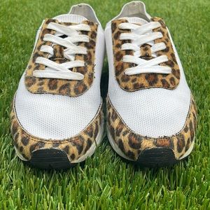 EUC - Rampage Raine Leopard Lace Up Knit Sneakers Women's Sz 9